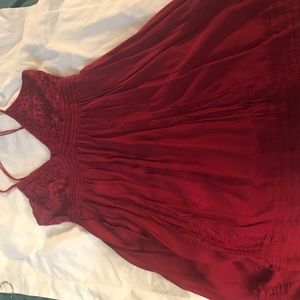 Dark red summer dress